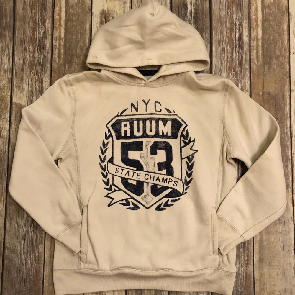 RUUM HOODIE POCKET SWEATSHIRT BONE BOY’S 14 XL